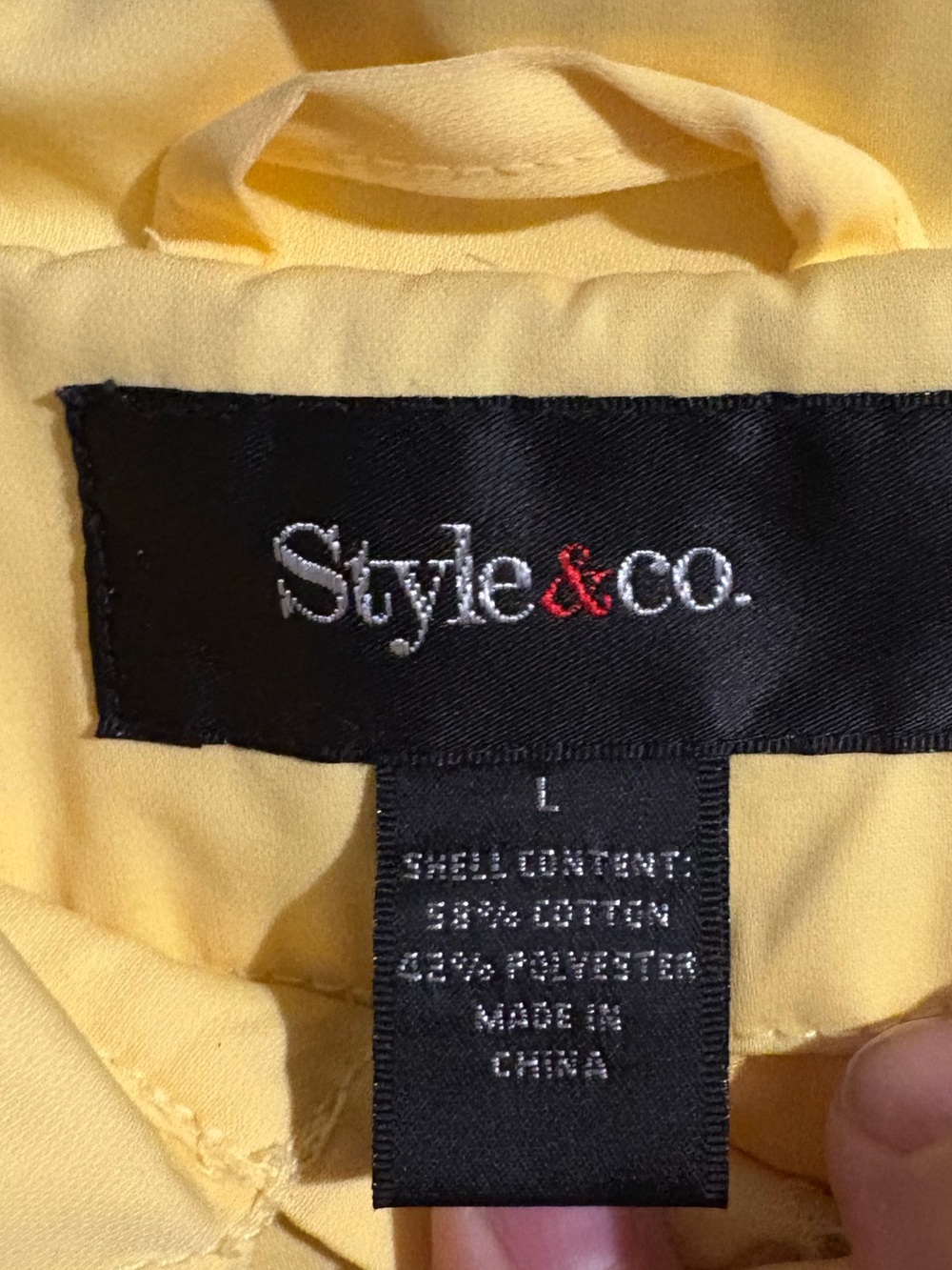 Style & Co Pea Coat Women's Yellow Cotton Blend 3/4 Sleeve Button
Front L Jacket - Picture 4 of 10